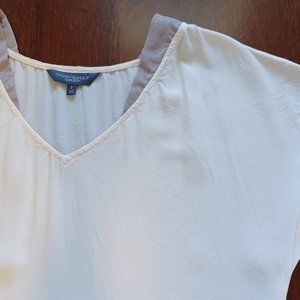 Waverly Grey Size S 100% Silk Blouse Short sleeve Women‘s Top